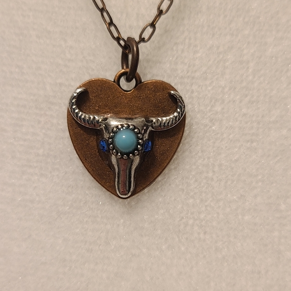 Western Longhorn Jeweled Necklace - Picture 4 of 7